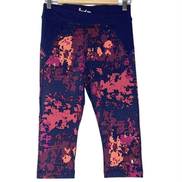Boden Crossover Waistband Patterned Cropped Active Leggings | Size 6 - Picture 1 of 11